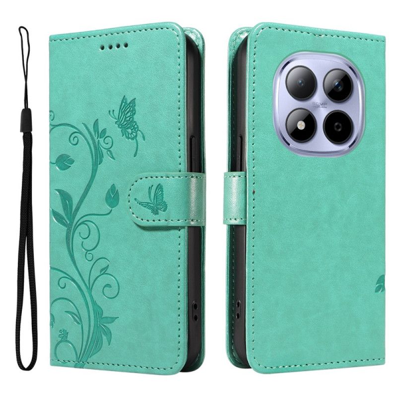 Kožený Kryt Na Xiaomi Redmi Note 15 Pro 5g Květinový Vzor