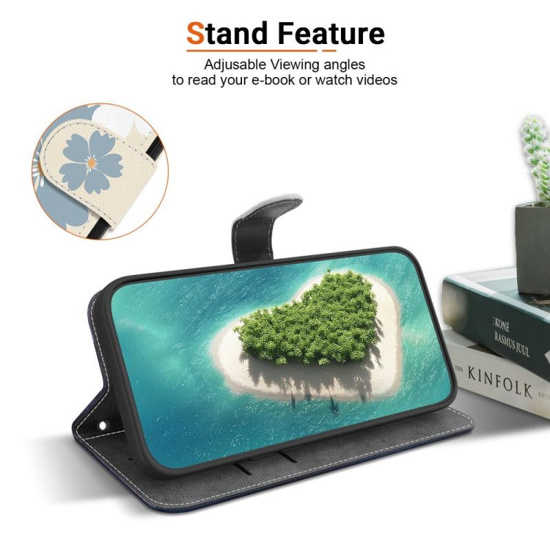 Kožený Kryt Na Xiaomi Redmi Note 15 Pro 5g Modré Sedmikrásky