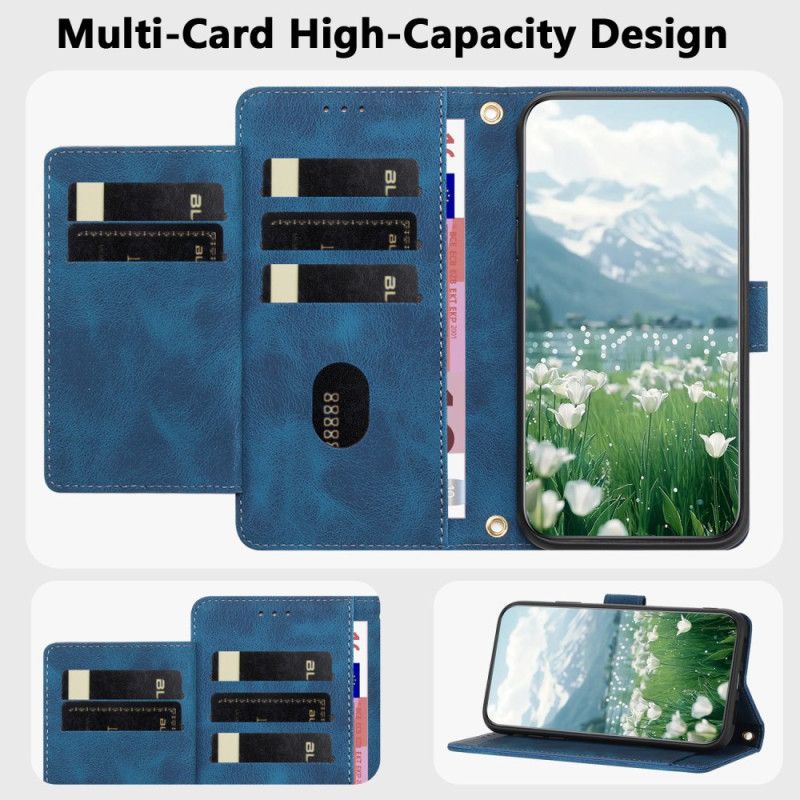 Kožený Kryt Na Xiaomi Redmi Note 15 Pro 5g Peněženka S 5 Přihrádkami Na Karty