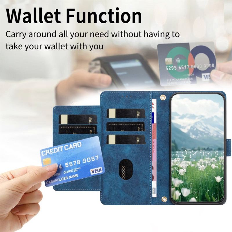 Kožený Kryt Na Xiaomi Redmi Note 15 Pro 5g Peněženka S 5 Přihrádkami Na Karty