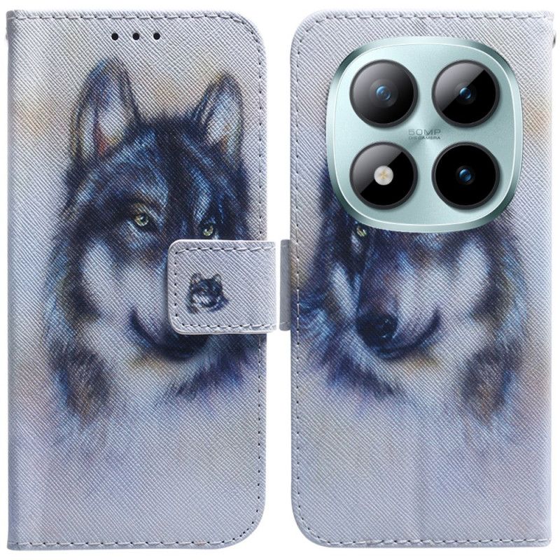 Kožený Kryt Xiaomi Redmi Note 15 Pro 5g Akvarelové Vlky