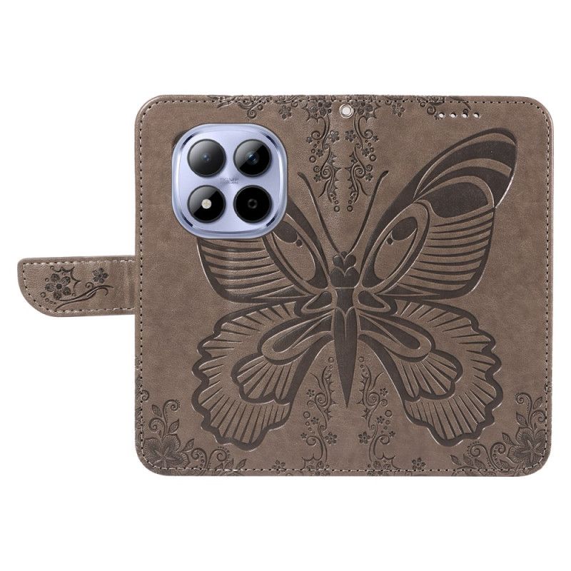 Kožený Kryt Xiaomi Redmi Note 15 Pro 5g Grafika Motýla