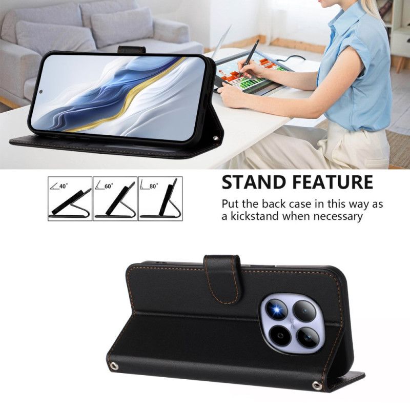 Kožený Kryt Xiaomi Redmi Note 15 Pro 5g Klasická S Popruhem