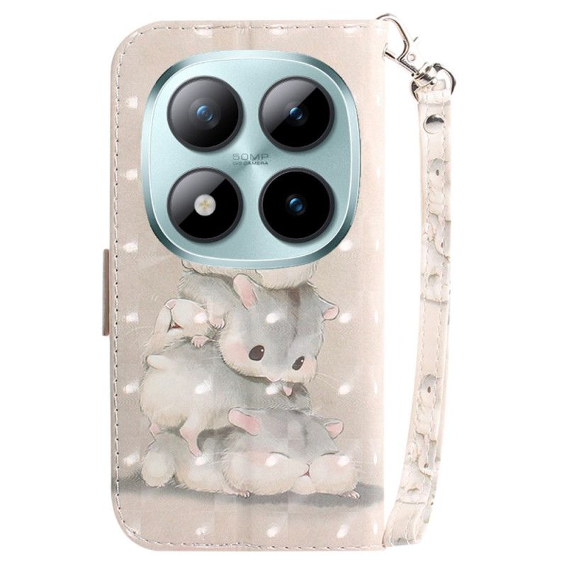 Kožený Kryt Xiaomi Redmi Note 15 Pro 5g Křečci S Ramínky