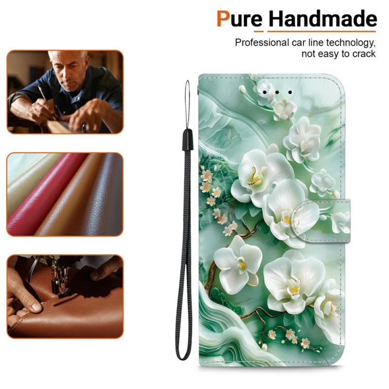 Kožený Kryt Xiaomi Redmi Note 15 Pro 5g Nefritové Květy