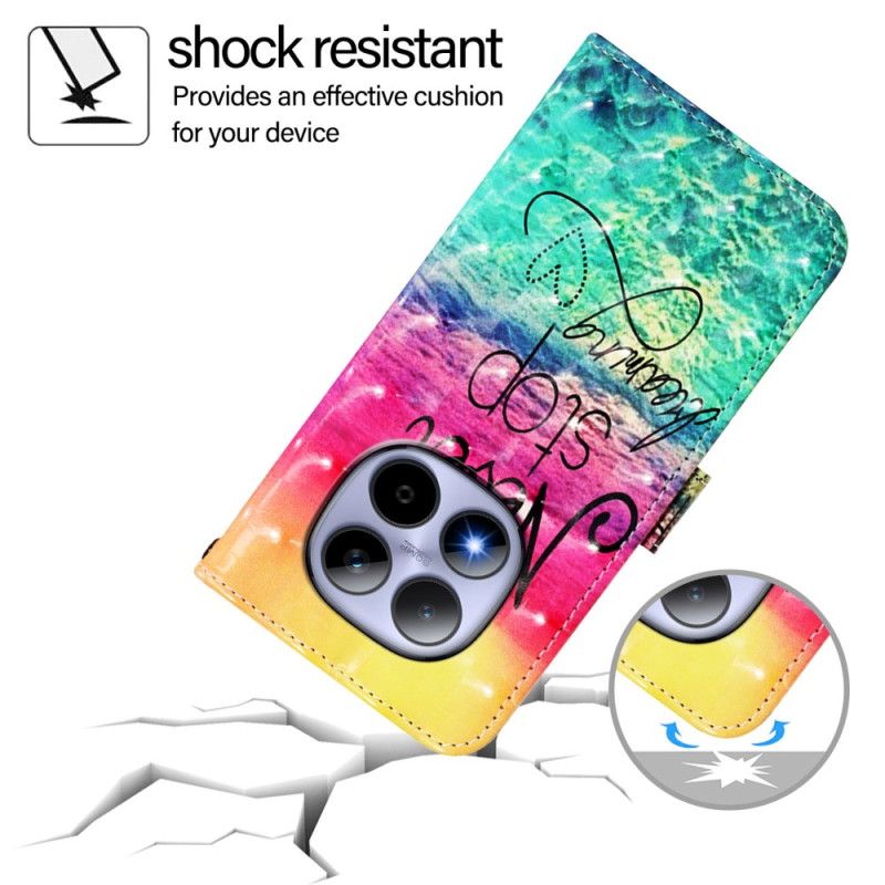 Kožený Kryt Xiaomi Redmi Note 15 Pro 5g Nikdy Nepřestávej Snít