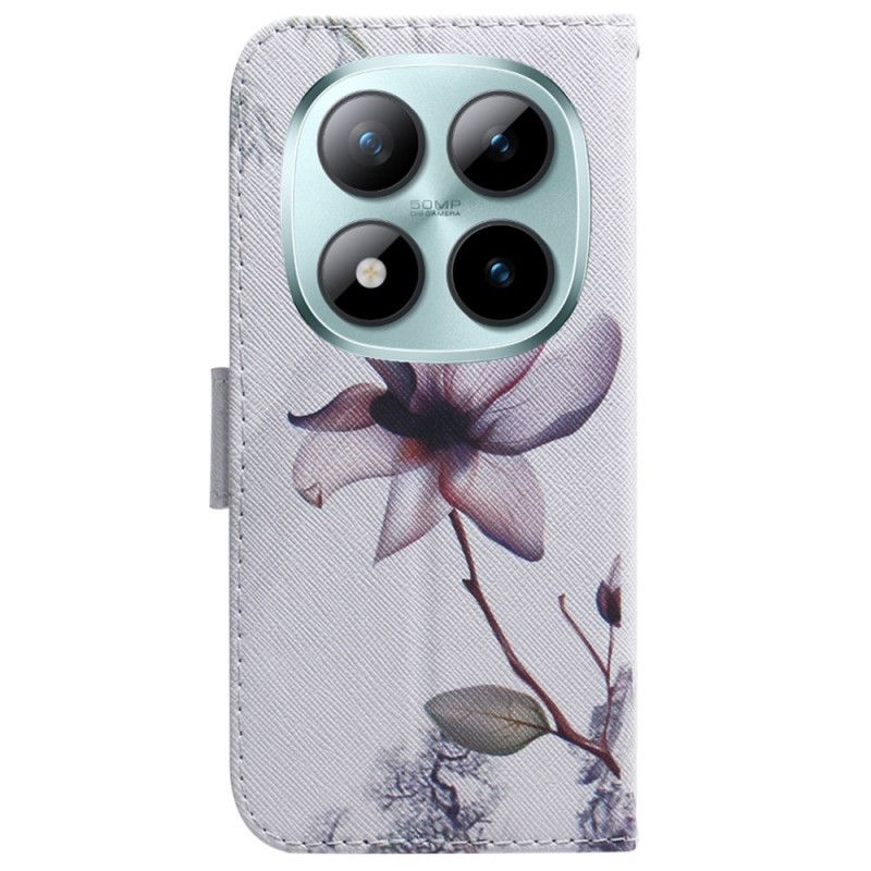 Kožený Kryt Xiaomi Redmi Note 15 Pro 5g Růžový Květ