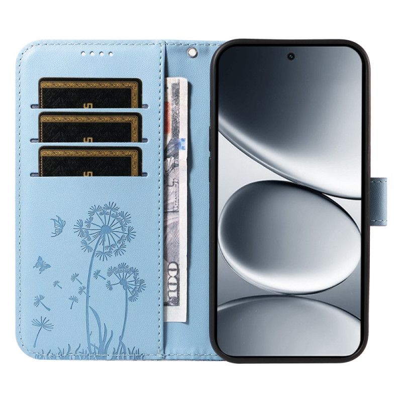 Kožený Kryt Xiaomi Redmi Note 15 Pro 5g Vzor Pampelišky Na Popruhu