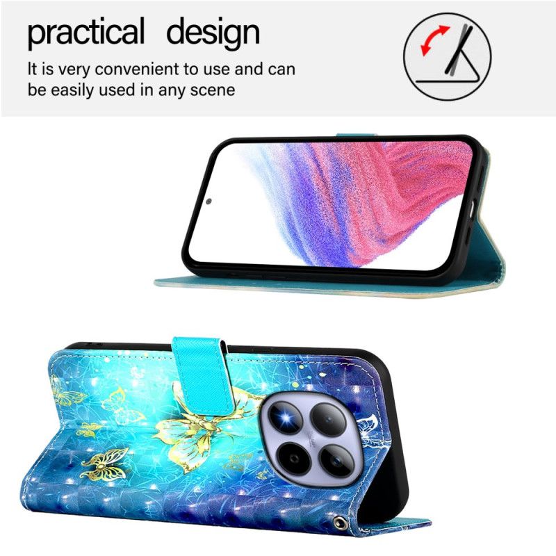 Peněženková Pouzdra Xiaomi Redmi Note 15 Pro 5g Kryty Na Mobil Zlatí Motýli