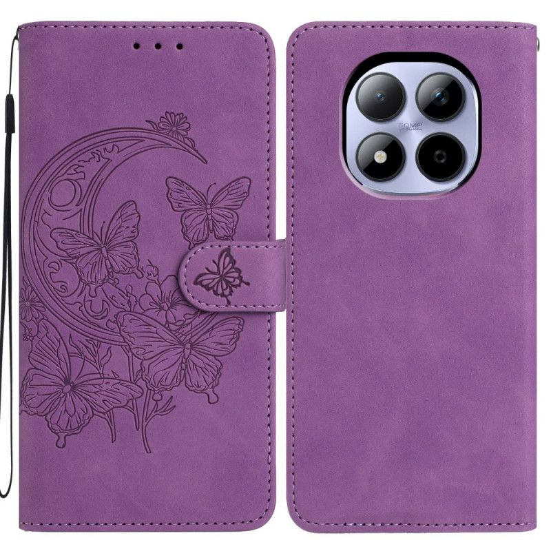 Peněženková Pouzdra Xiaomi Redmi Note 15 Pro 5g Motýlí A Květinový Vzor