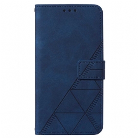 Flipové Pouzdro Na Samsung Galaxy A14 / A14 5G Trojúhelníky S Lanyardem