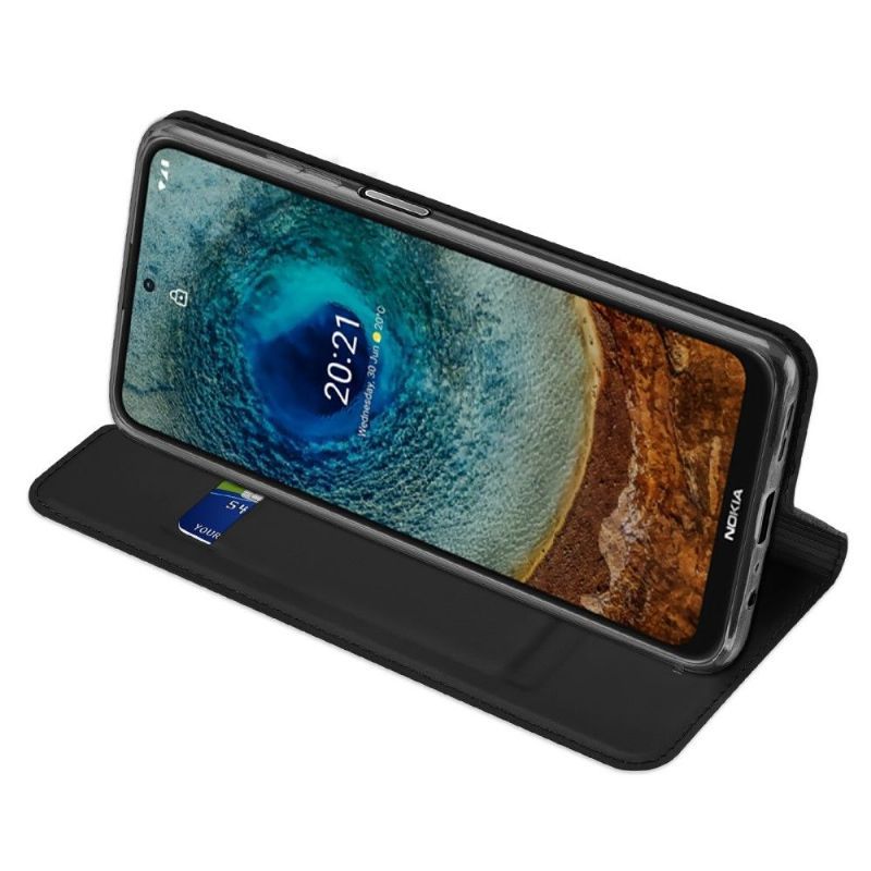 Kožené Pouzdro Folio Na Nokia X20 / X10 Obchodní Saténový Efekt