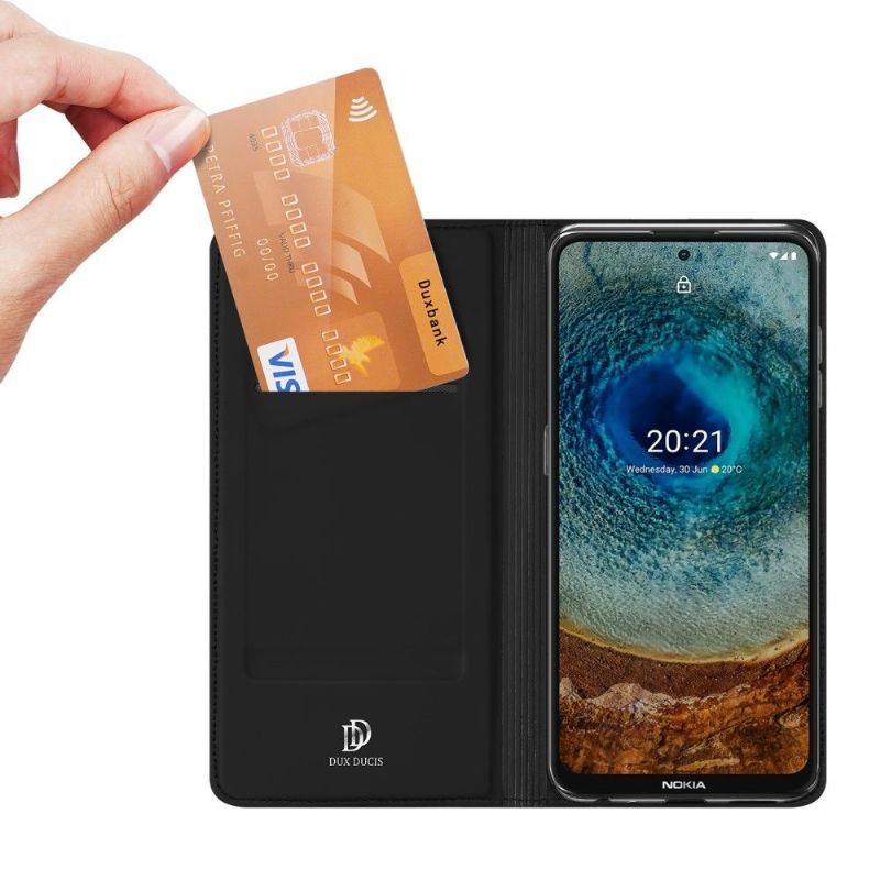 Kožené Pouzdro Folio Na Nokia X20 / X10 Obchodní Saténový Efekt
