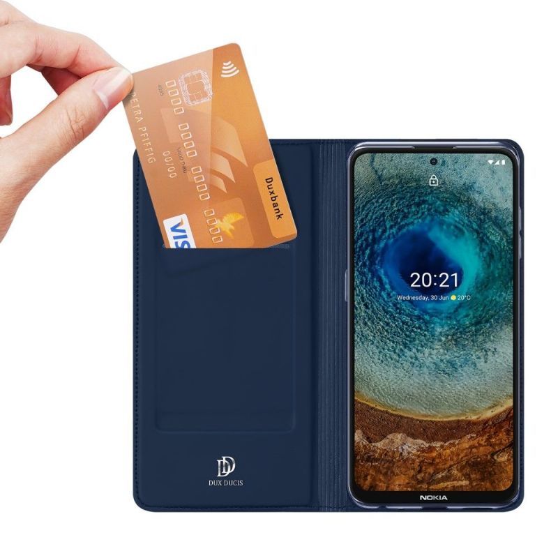 Kožené Pouzdro Folio Na Nokia X20 / X10 Obchodní Saténový Efekt