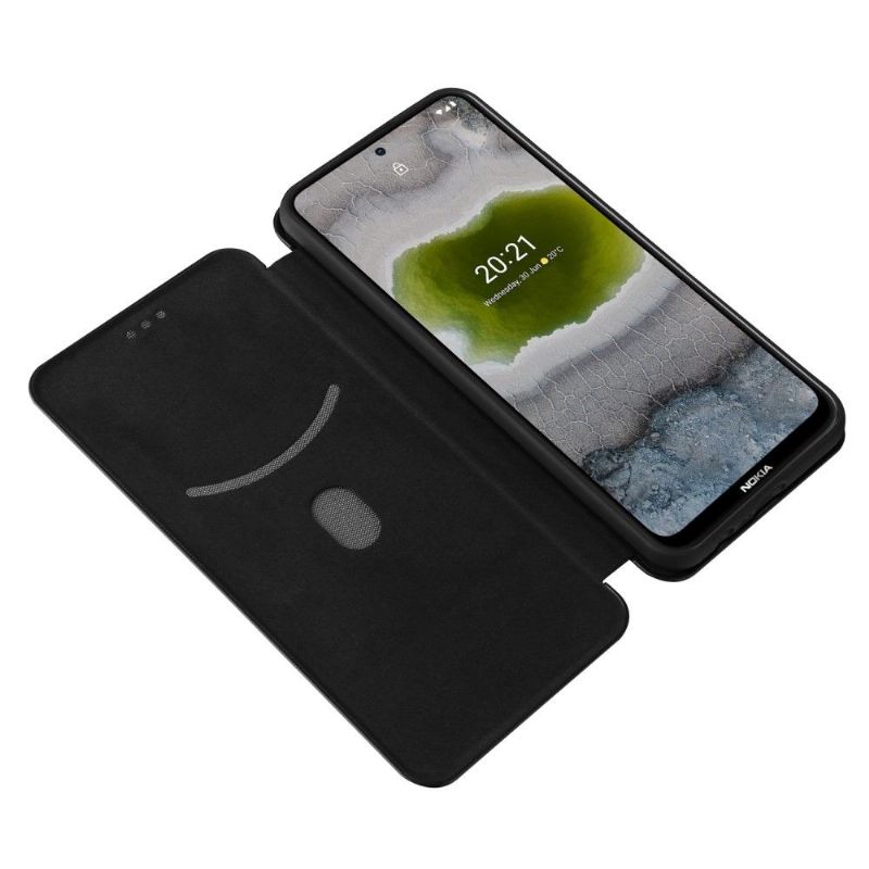 Kožené Pouzdro Na Nokia X20 / X10 Umělá Kůže Ve Stylu Uhlíkových Vláken