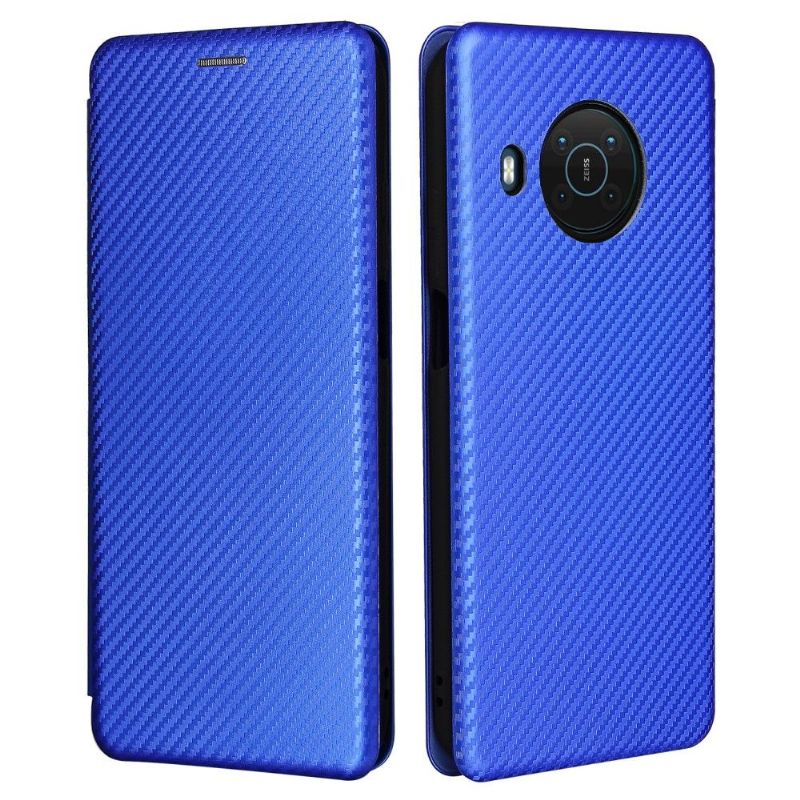 Kožené Pouzdro Na Nokia X20 / X10 Umělá Kůže Ve Stylu Uhlíkových Vláken