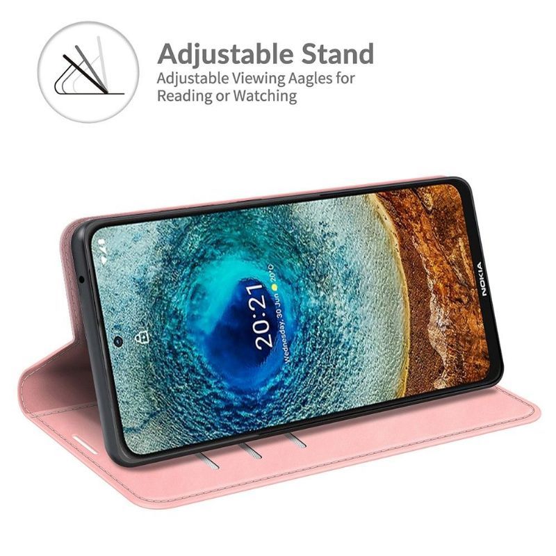 Pouzdra Na Nokia X20 / X10 Funkční Stojan Z Umělé Kůže