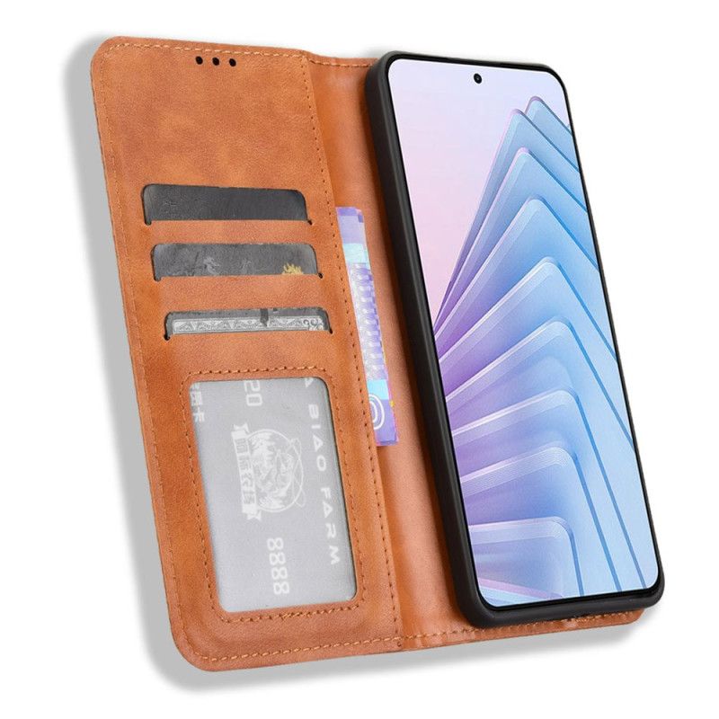 Kožené Pouzdro Folio Xiaomi Redmi Note 14 4g Vintage Okraj