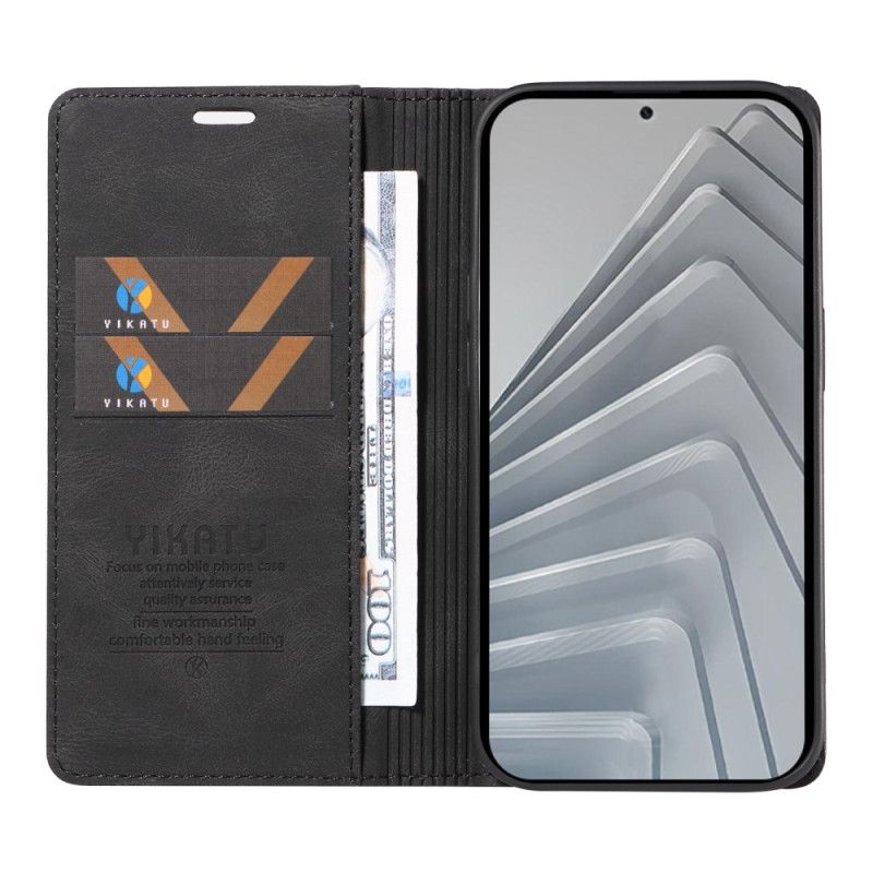 Kožené Pouzdro Folio Xiaomi Redmi Note 14 4g Ykatu Hnědý Semišový Efekt