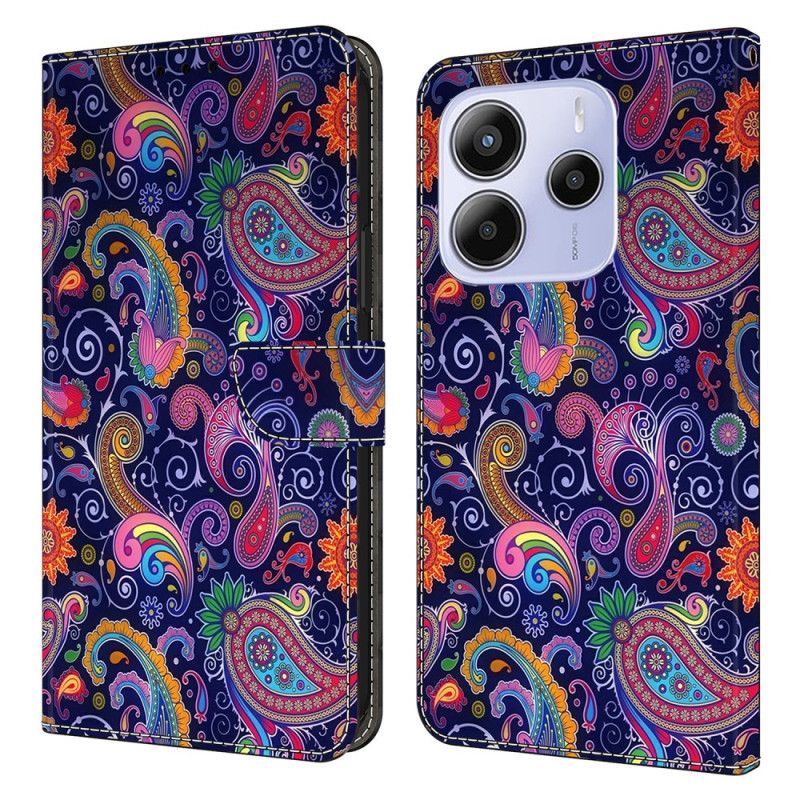 Kožený Kryt Na Xiaomi Redmi Note 14 4g Etnický Vzor