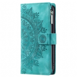 Kožený Kryt Na Xiaomi Redmi Note 14 4g Peněženka S Efektem Mandaly A Semiše