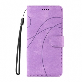 Kožený Kryt Na Xiaomi Redmi Note 14 4g Vlnité Linie