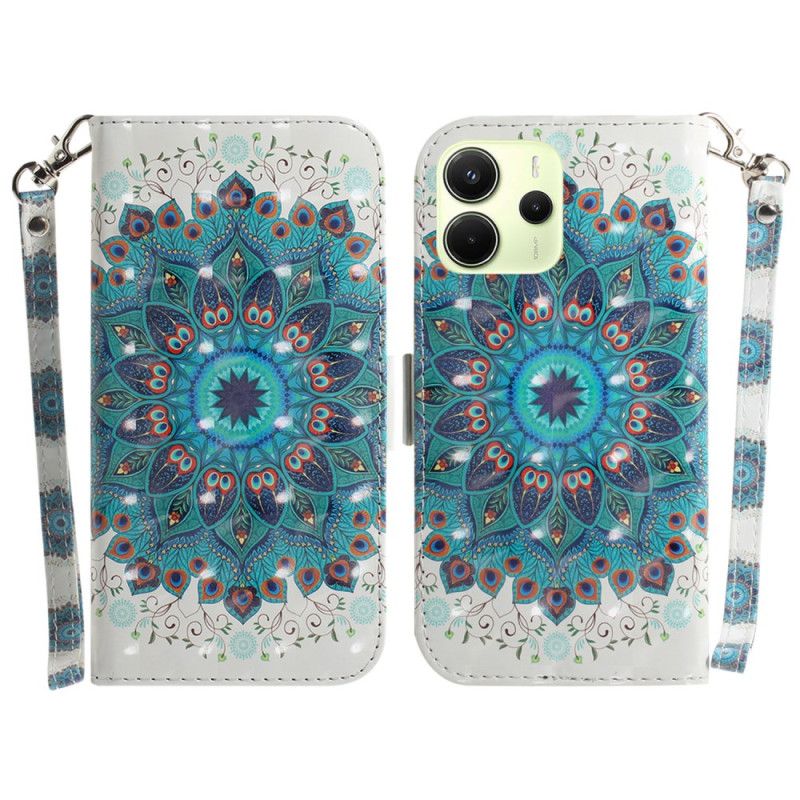 Kožený Kryt Na Xiaomi Redmi Note 14 4g Zelená Mandala S Páskem