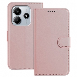 Kožený Kryt Na Xiaomi Redmi Note 14 4g Řemínek Z Umělé Kůže