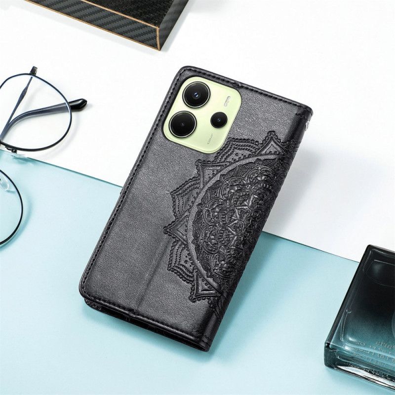 Kožený Kryt Xiaomi Redmi Note 14 4g Barokní Mandala
