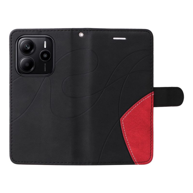 Kožený Kryt Xiaomi Redmi Note 14 4g Dvoubarevné Vlnovky