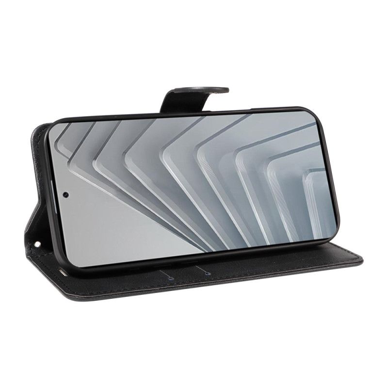 Kožený Kryt Xiaomi Redmi Note 14 4g Jednoduchá Umělá Kůže S Páskem