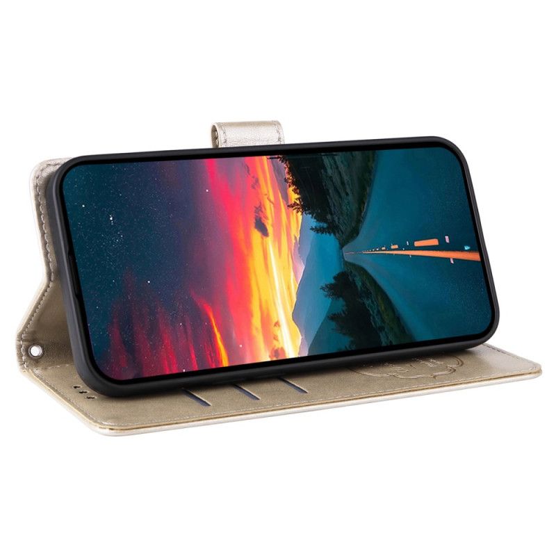 Kožený Kryt Xiaomi Redmi Note 14 4g Květinové Vzory