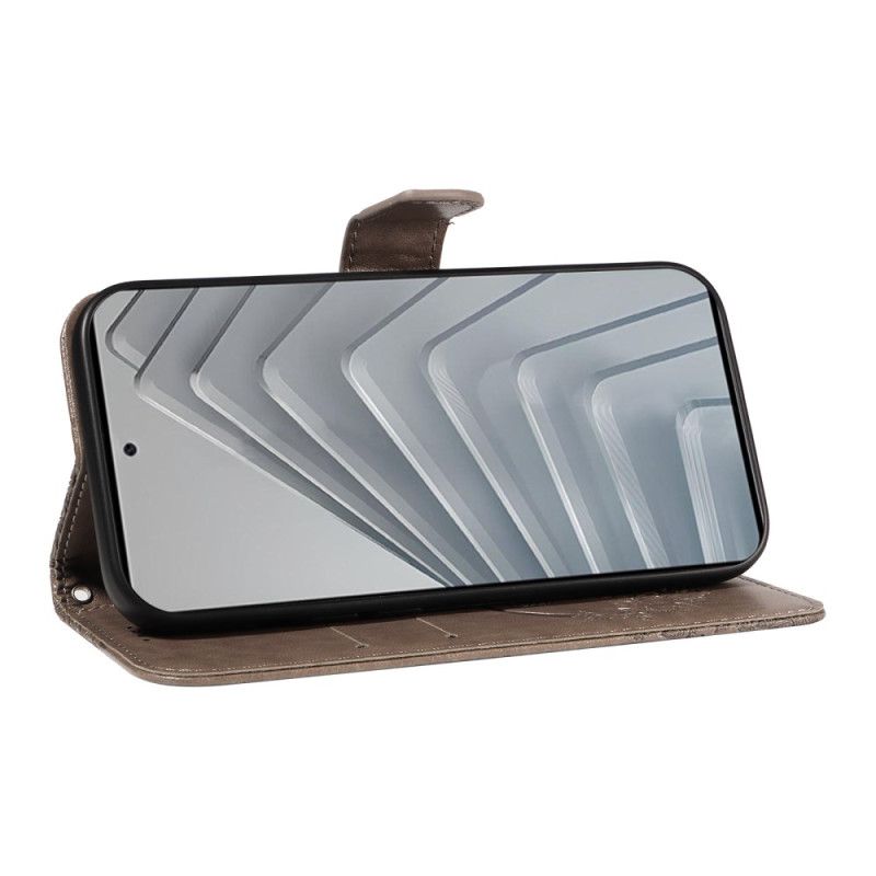 Kožený Kryt Xiaomi Redmi Note 14 4g Motýlí Potisk