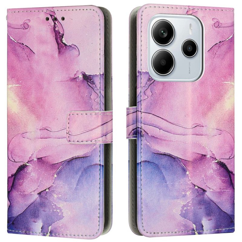 Kožený Kryt Xiaomi Redmi Note 14 4g Mramorový Efekt