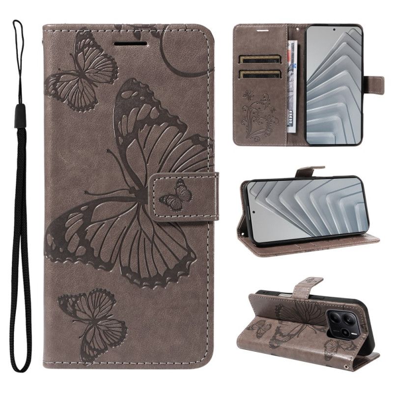 Kožený Kryt Xiaomi Redmi Note 14 4g Obří Motýli