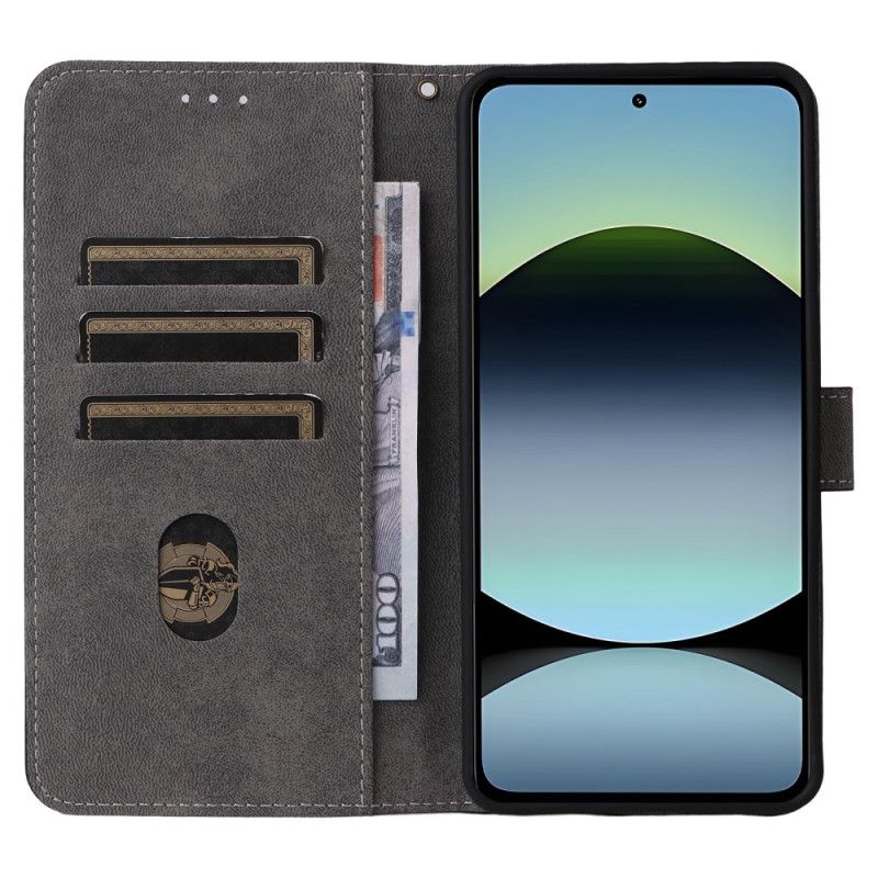 Kožený Kryt Xiaomi Redmi Note 14 4g Rfid Ochrana Semišový Efekt S Popruhem