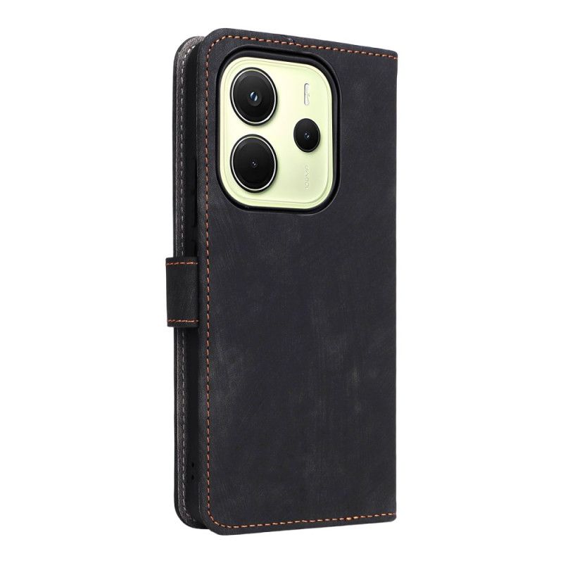 Kožený Kryt Xiaomi Redmi Note 14 4g Rfid Ochrana Semišový Efekt S Popruhem