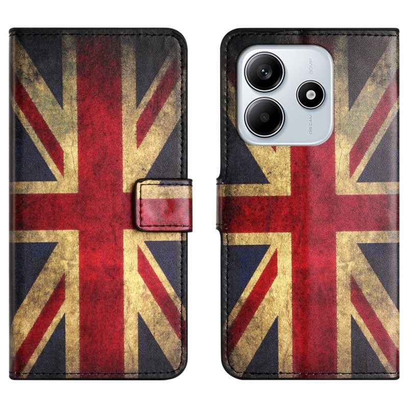 Kožený Kryt Xiaomi Redmi Note 14 4g Vintage Britská Vlajka