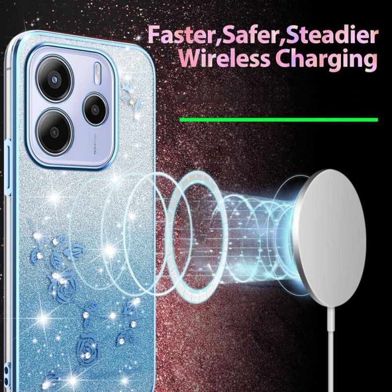 Kryt Xiaomi Redmi Note 14 4g Gradientní Květiny Třpytky