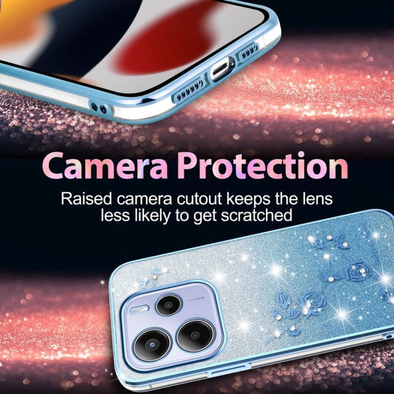 Kryt Xiaomi Redmi Note 14 4g Gradientní Květiny Třpytky