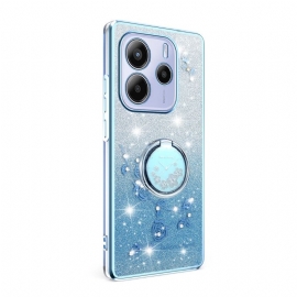 Kryt Xiaomi Redmi Note 14 4g Kryty Na Mobil Držák Na Prsten S Kamínky A Květinami