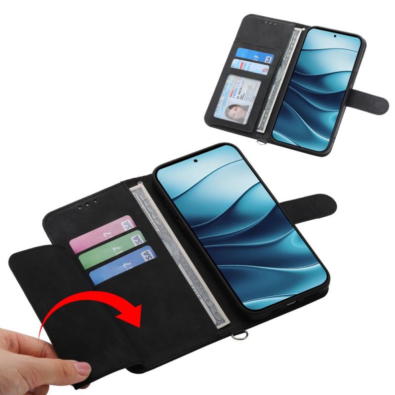 Peněženková Pouzdra Xiaomi Redmi Note 14 4g Kryty Na Mobil Květinový Vzor A Pásky