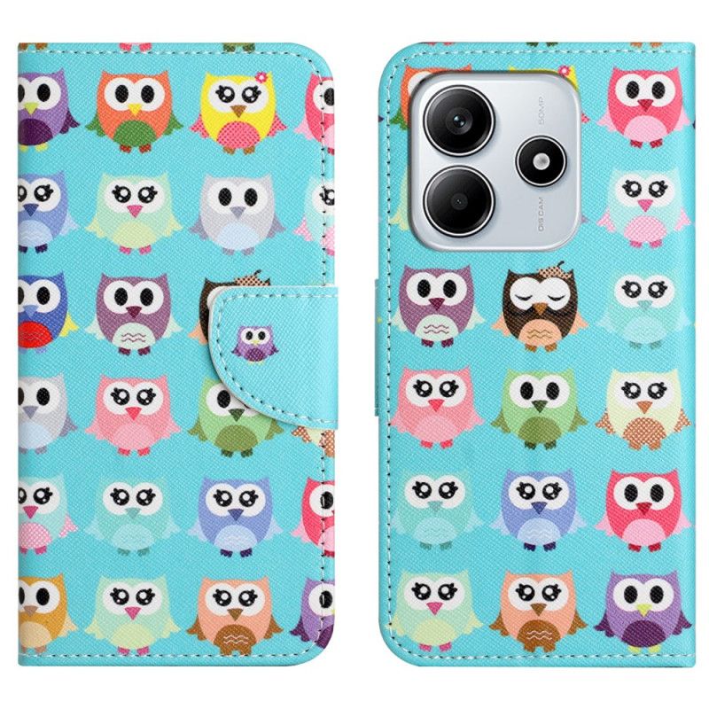 Peněženková Pouzdra Xiaomi Redmi Note 14 4g Kryty Na Mobil Soví Partie