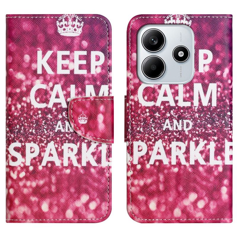 Peněženková Pouzdra Xiaomi Redmi Note 14 4g Kryty Na Mobil Zachovejte Klid A Jiskru