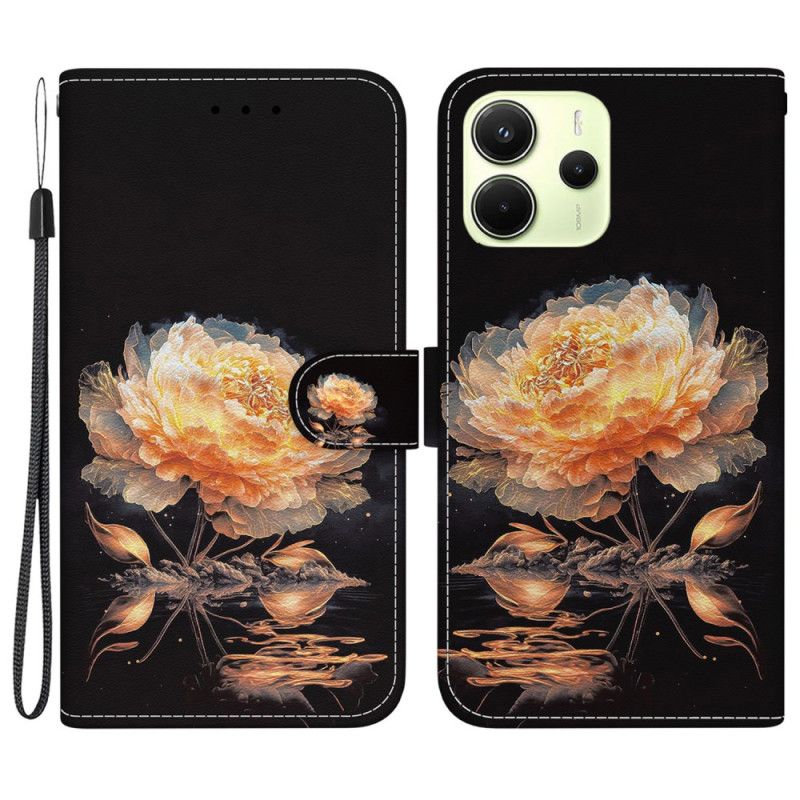 Peněženková Pouzdra Xiaomi Redmi Note 14 4g Oranžová Pivoňka