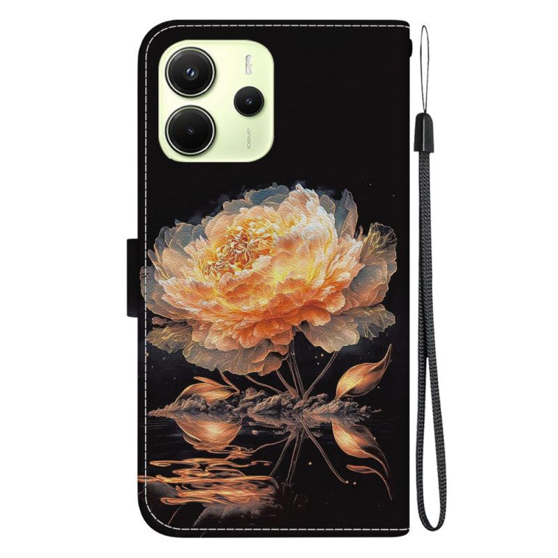 Peněženková Pouzdra Xiaomi Redmi Note 14 4g Oranžová Pivoňka