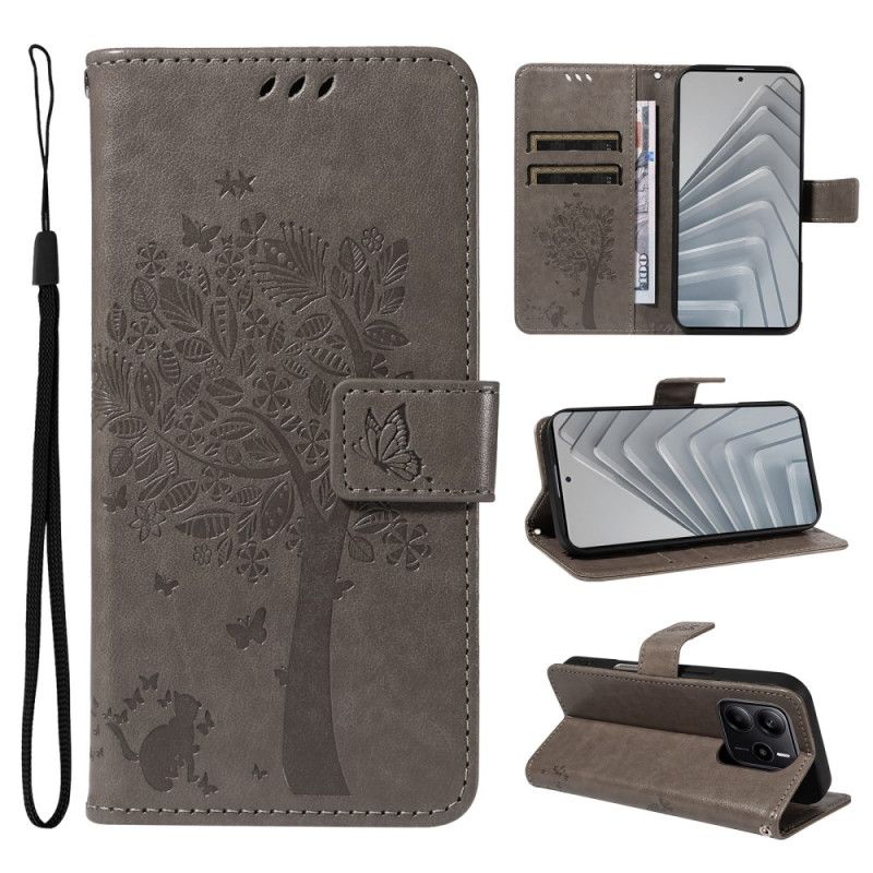 Peněženková Pouzdra Xiaomi Redmi Note 14 4g Strom A Kočka