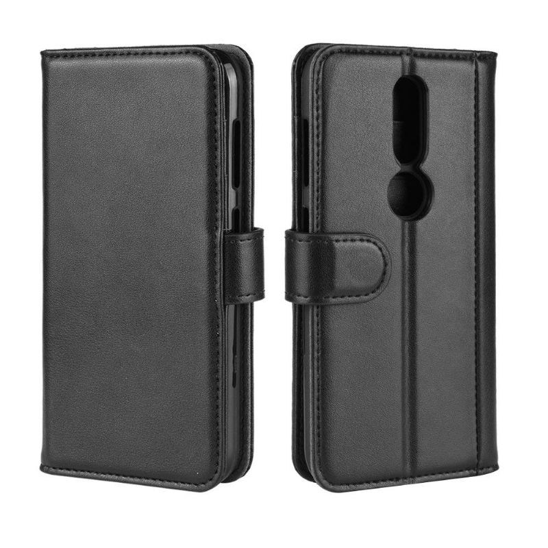 Kožené Pouzdro Folio Na Nokia 4.2 Peněženkové Pouzdro Prémiová Kůže - Černá