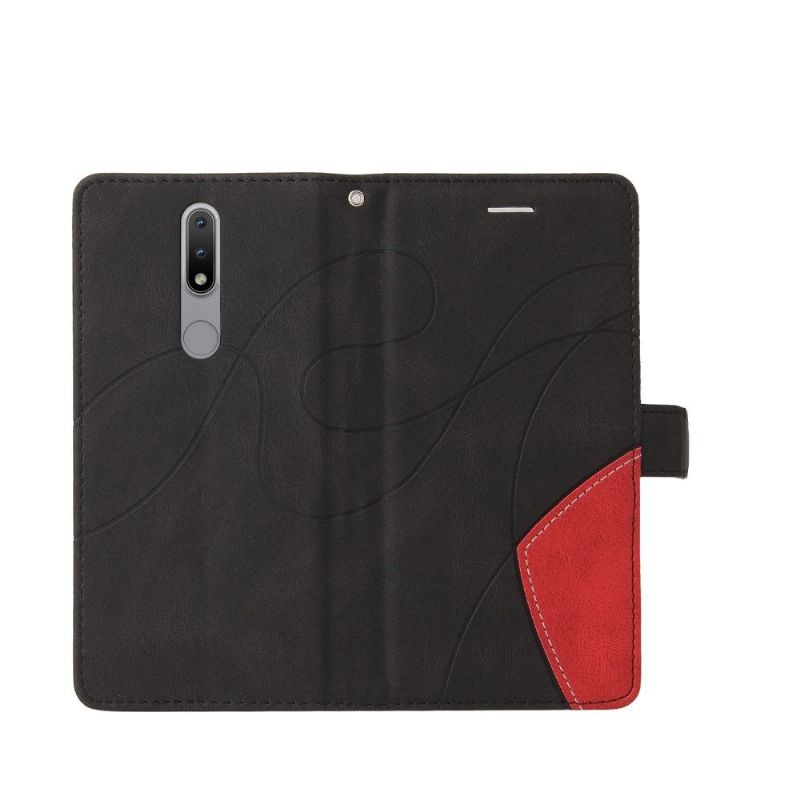 Kožené Pouzdro Na Nokia 4.2 Dvoubarevné Umělecké