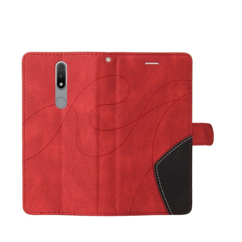 Kožené Pouzdro Na Nokia 4.2 Dvoubarevné Umělecké
